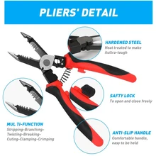 

Multifunctional Wire Stripper 6 In 1 Needle Nose Pliers Wire Cutting Stripping Tool Precision Wire Stripper Cutter Ferramentas
