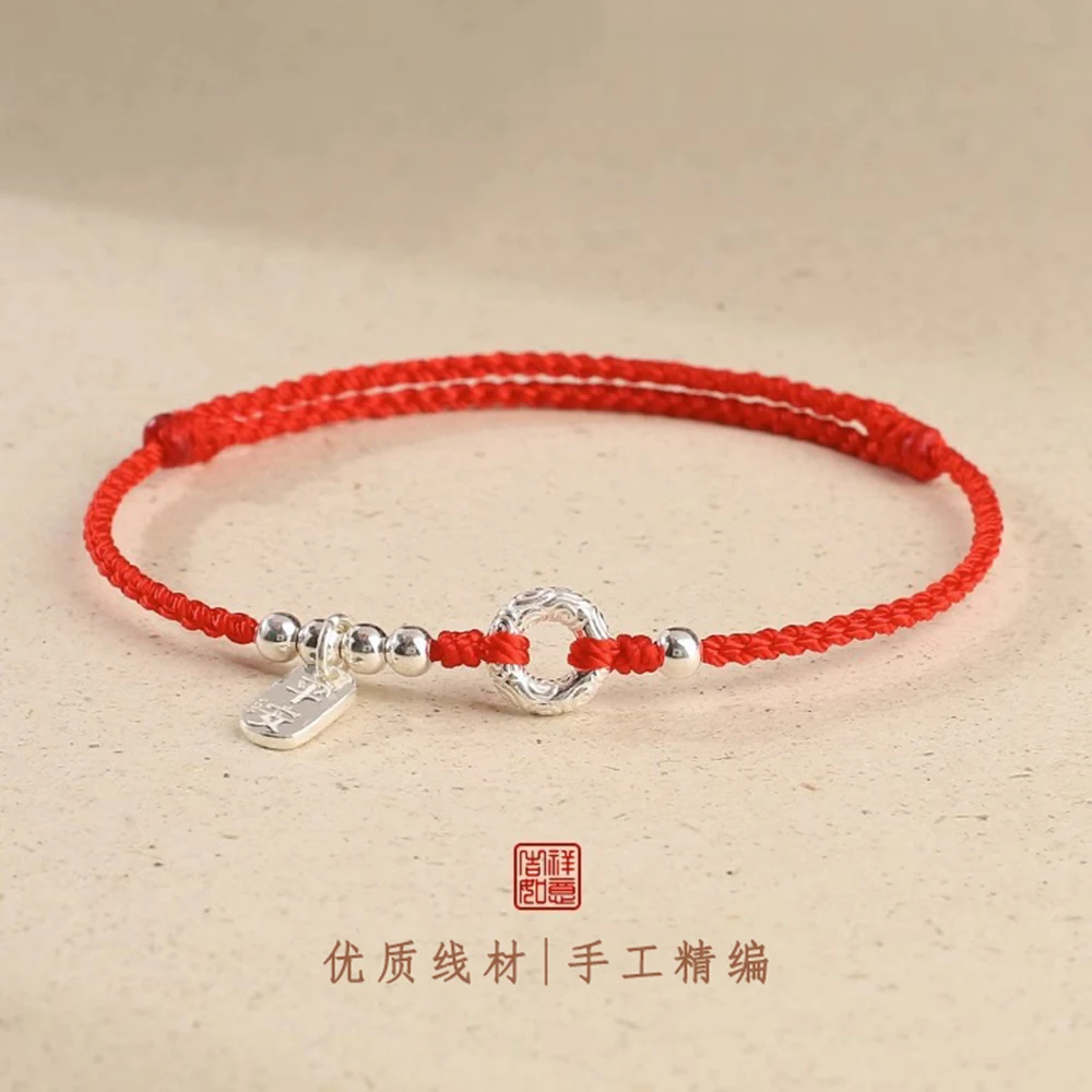 Bracciale Di Buona Fortuna, Bracciale Con Corda Rossa Della Caviglia - Foto 11