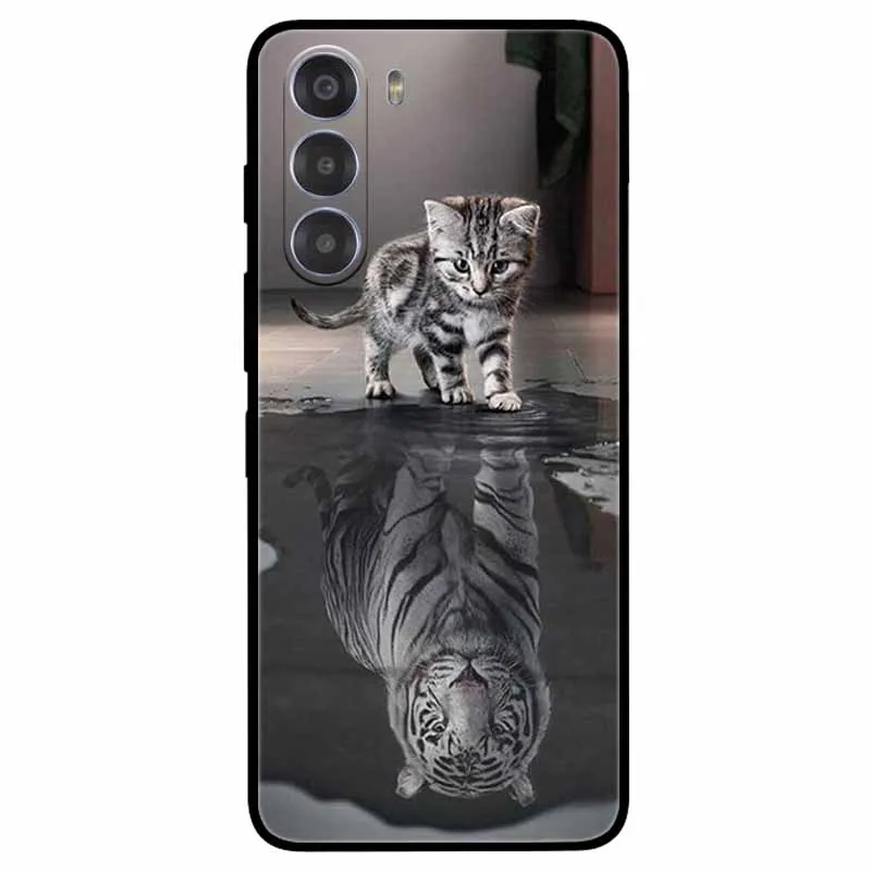 Cute Cartoon Soft TPU Silicone Phone Case - Painted Cat Design