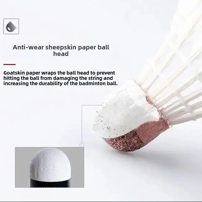 6pcs Anti-Wind Badminton Shuttlecocks Goose Feathers Single Player Set Durable Shuttlecocks Made in China Sport Entertainment