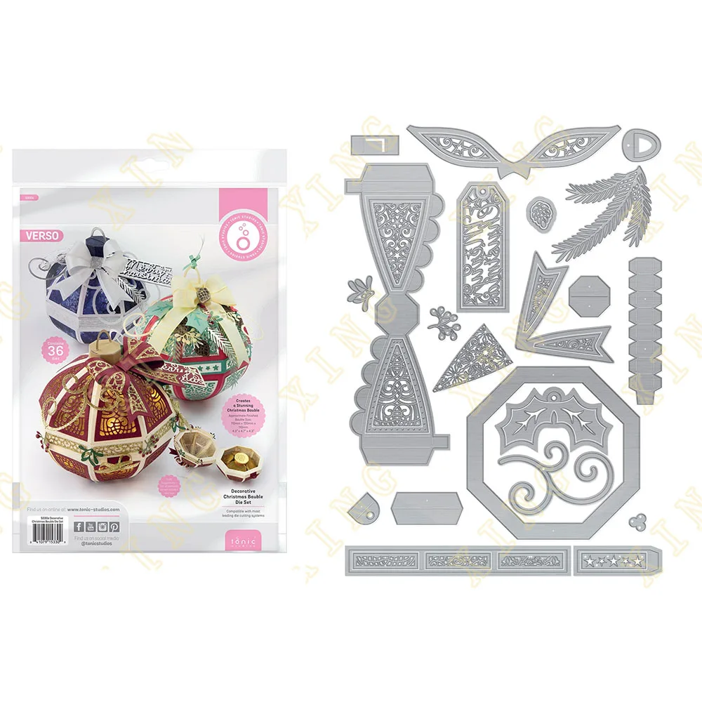 Fustella In Metallo Con Agrifoglio E Bacche Di Natale, Creazione - Foto 3