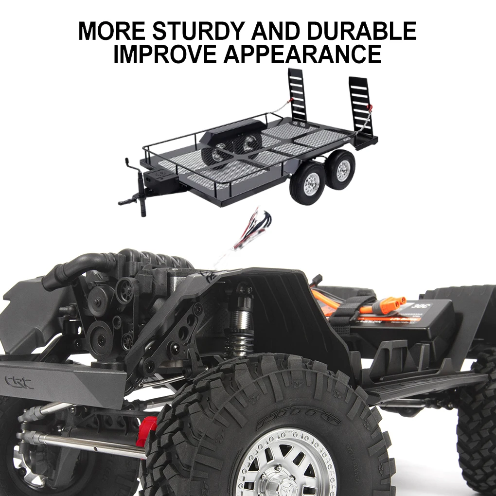 Remorque Métal RC Crawler pour Axial SCX10 II III 90046 - Pièce Buggy