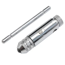 

Adjustable Drill T-handle Ratchet Faucet Metal Wrench Holder Drills Tools for External Cutting Internal Thread Set Plug Tap