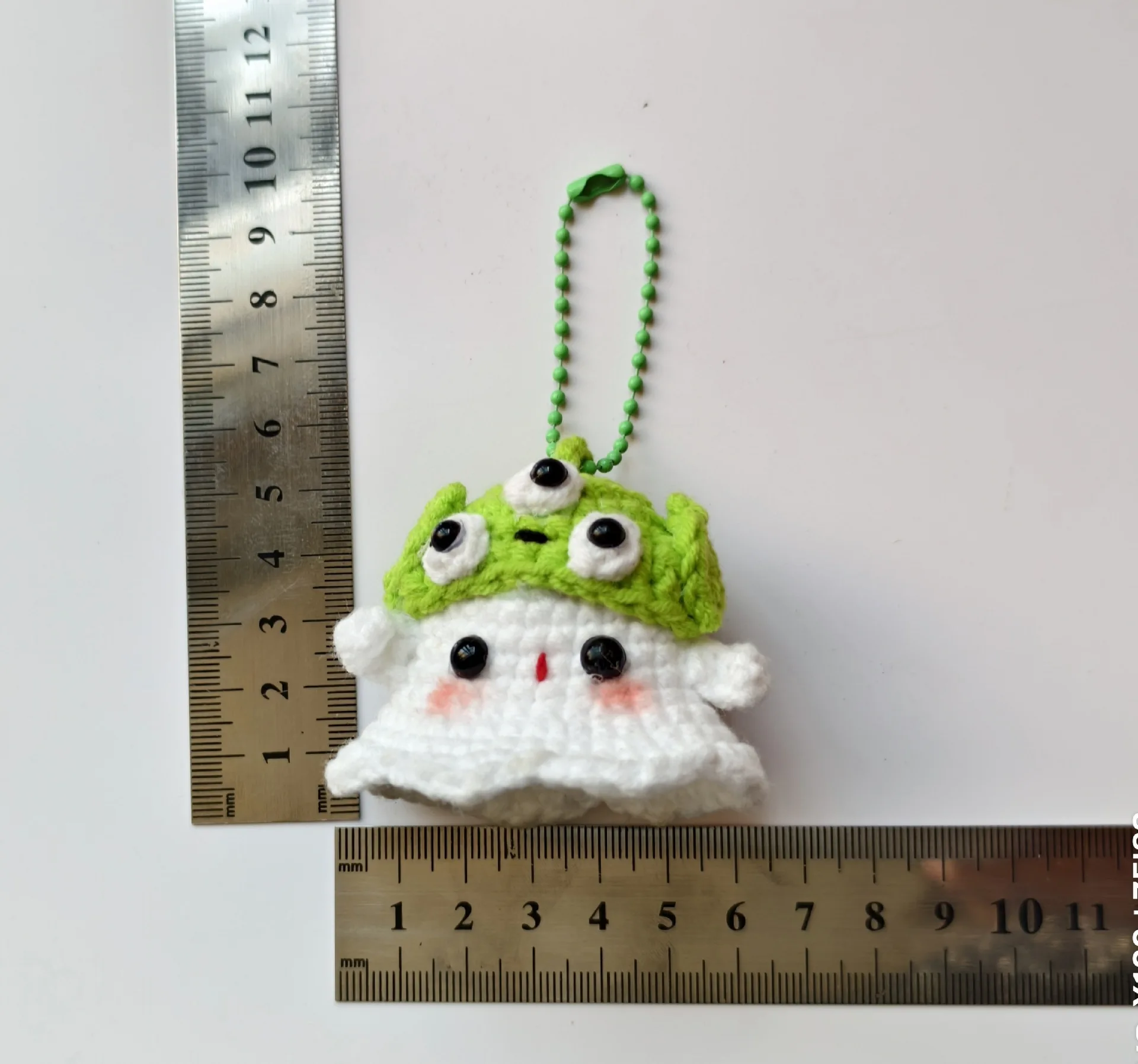 Halloween Cute Ghost Crochet Dolls Hand-woven DIY Amigurumi Finished Bag Pendant Decor Car Interior Ornaments Phone Pendant