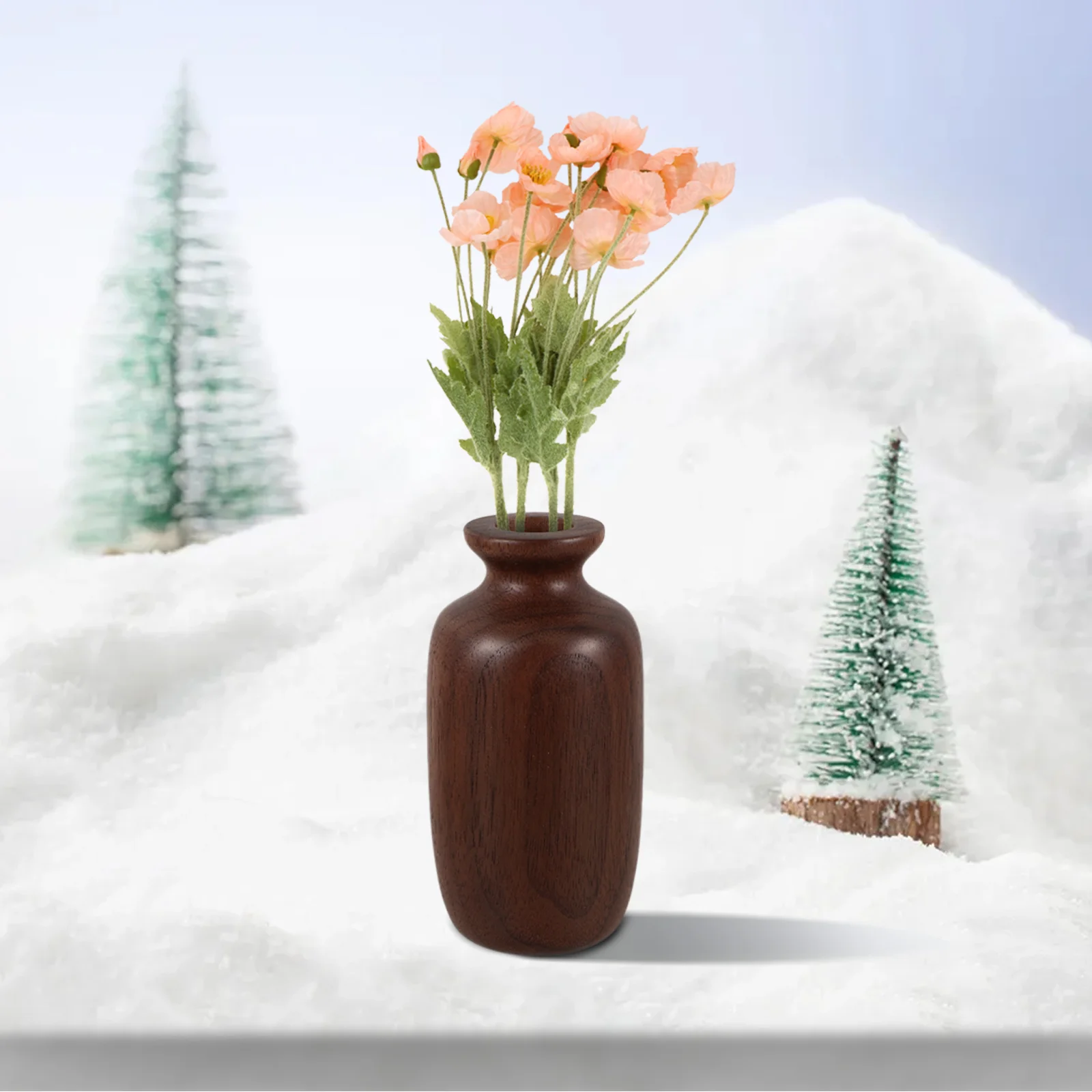 Bud Vase Plants Decor Table Centerpiece Decoration Wedding Wooden Dried Flower Office Retro 5