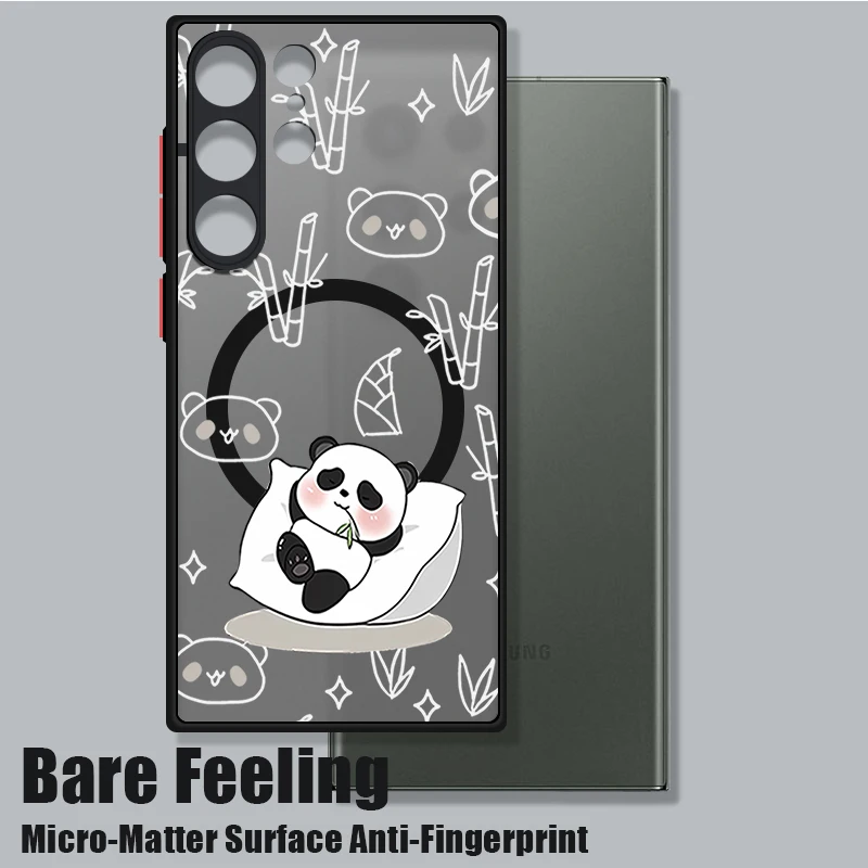 Cartoon Panda Printed Magnetic Acrylic Phone Case