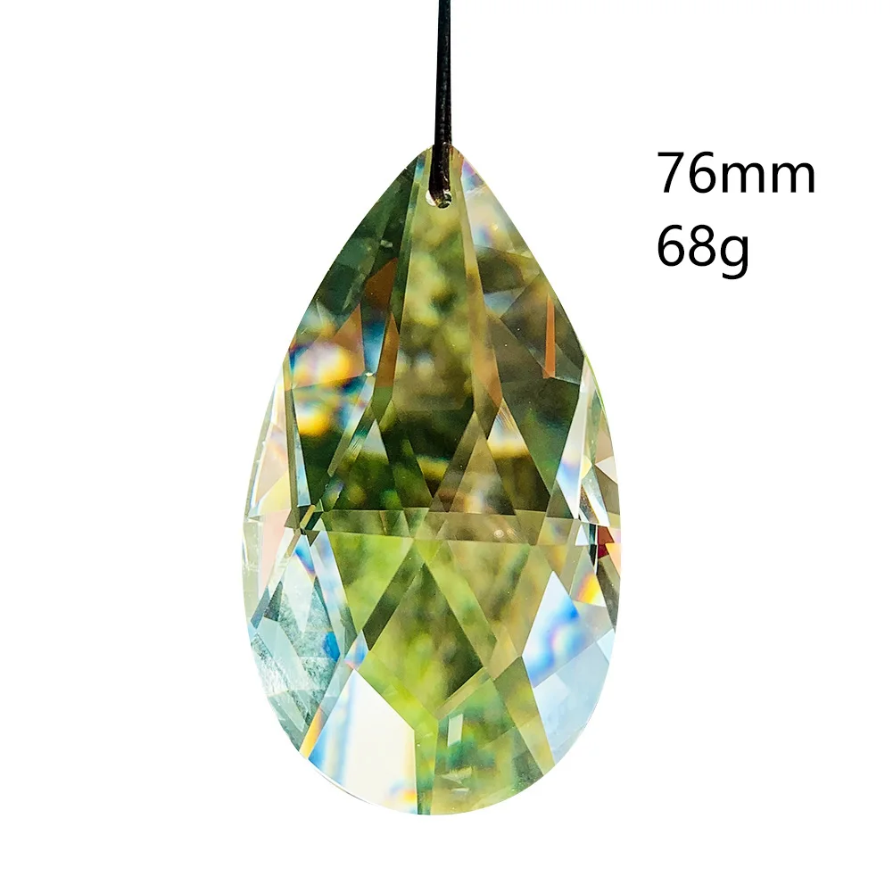 76mm Clear Hanging Crystal Angel Tear Prism Sun Catcher Chandelier Lighting Crystal Home Decor