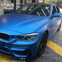 Ice Film Sky Blue Car Self Adhesive Vinyl Wrap Matte Chrome Motorcycle Decal Wrapping Vehicle Film Covering 1.52x18M Size Roll 3