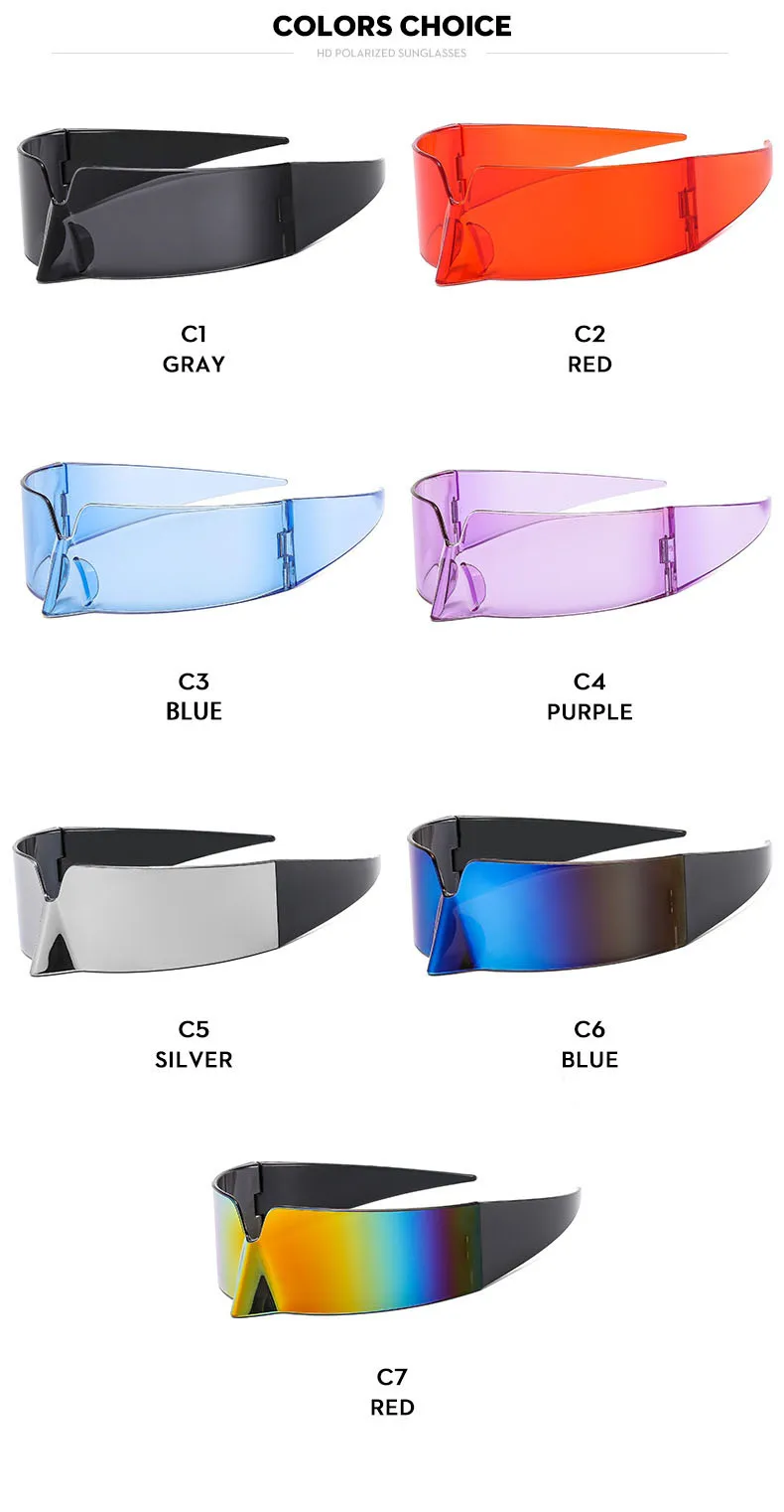 Y2K Luxus Designer Vintage Randlose Sonnenbrille für Damen und Herren Punk Party Vogelnase Maskierte Sportbrille UV400 – Detail 4