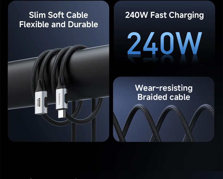 Hagibis USB-C Extension Cable 20Gbps 240W 4K