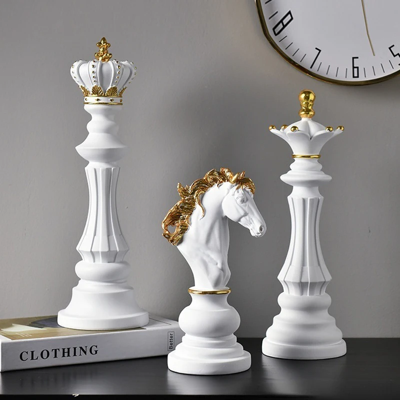 

3 Pcs/Set Resin International Chess Figurine Modern Interior Decor Office Living Room Home Decoration Accessories