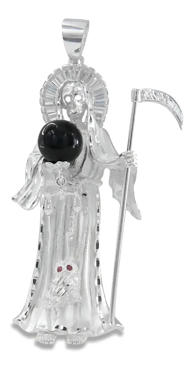 Dije De Santa Muerte De Plata 925 2.7cm Plateado