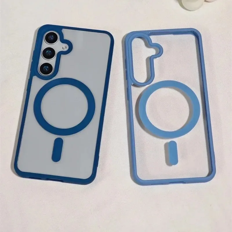 Luxury Magnetic Transparent Phone Case - Wireless Charging Acrylic Protective Cover