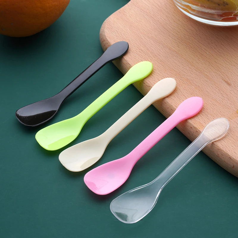 Mini Plastic Spoons 100Pcs for Jelly Ice Cream Dessert Appetizer Party