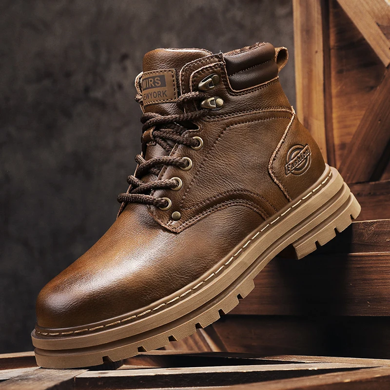 High-Quality-Leather-Mens-Boots-New-Arrival-Male-High-Top-Flats ...