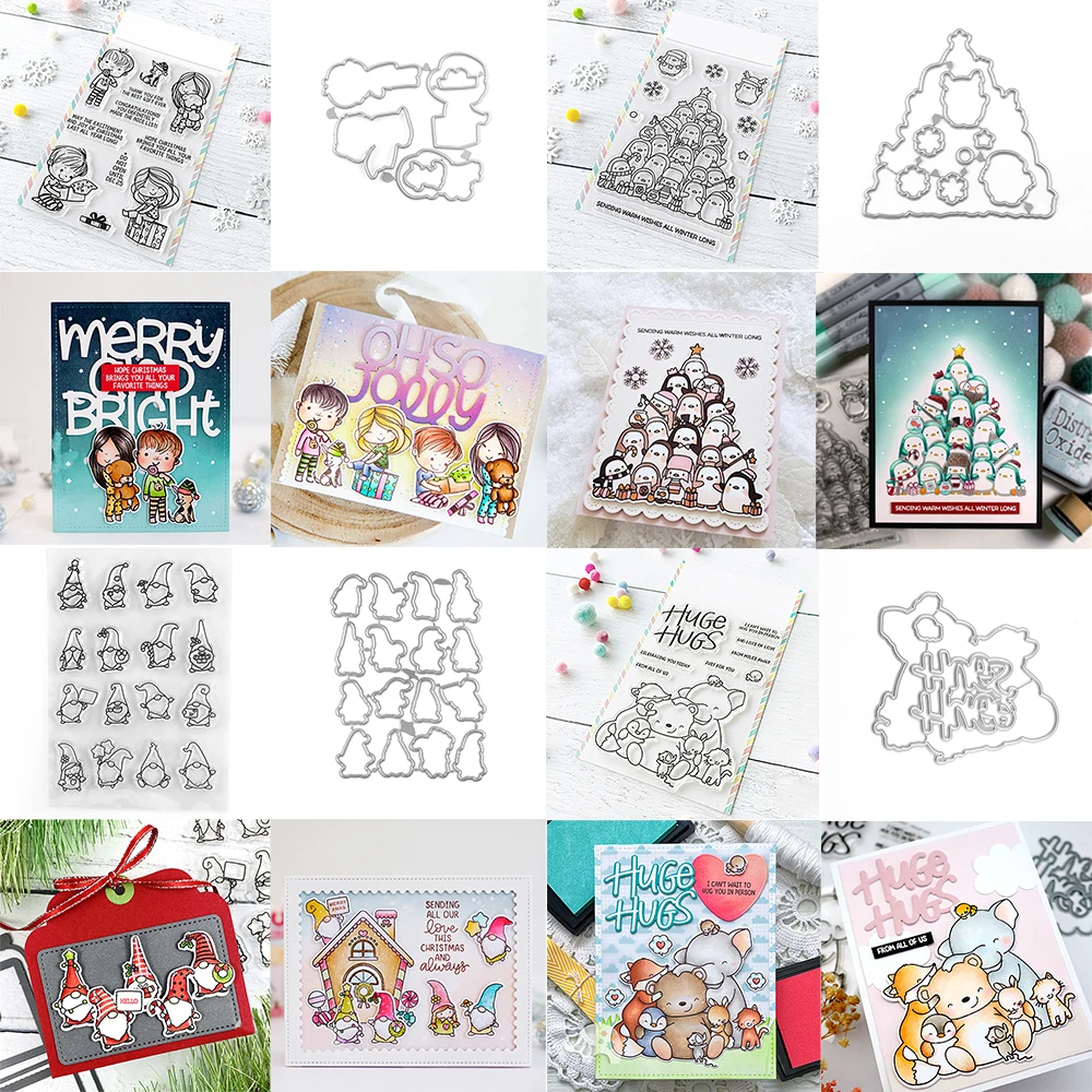 Set Timbri E Fustelle Natalizie Qoiseys – Orsetto E Forme In Silicone E Acciaio – Per Biglietti, Scrapbooking, DIY
