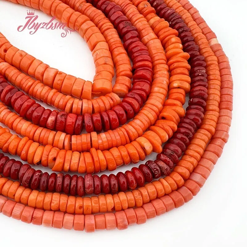 10 Perles Rondelles Cornaline 4x2mm - Rouge Orange, Pour Création Bijoux, Neuf