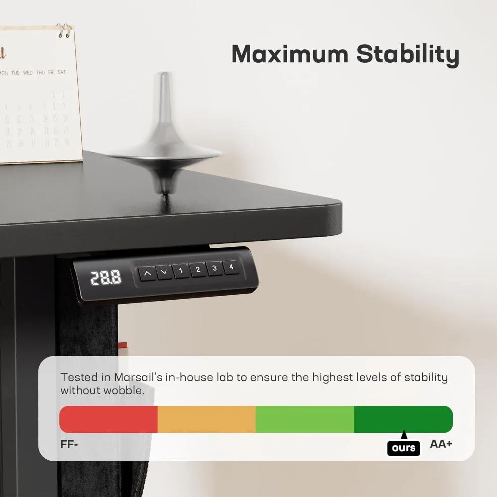 Adjustable Height, 55x24 Inch Electric Standing Desk with Storage Bag, Stand up Desk for Home Office Computer 4