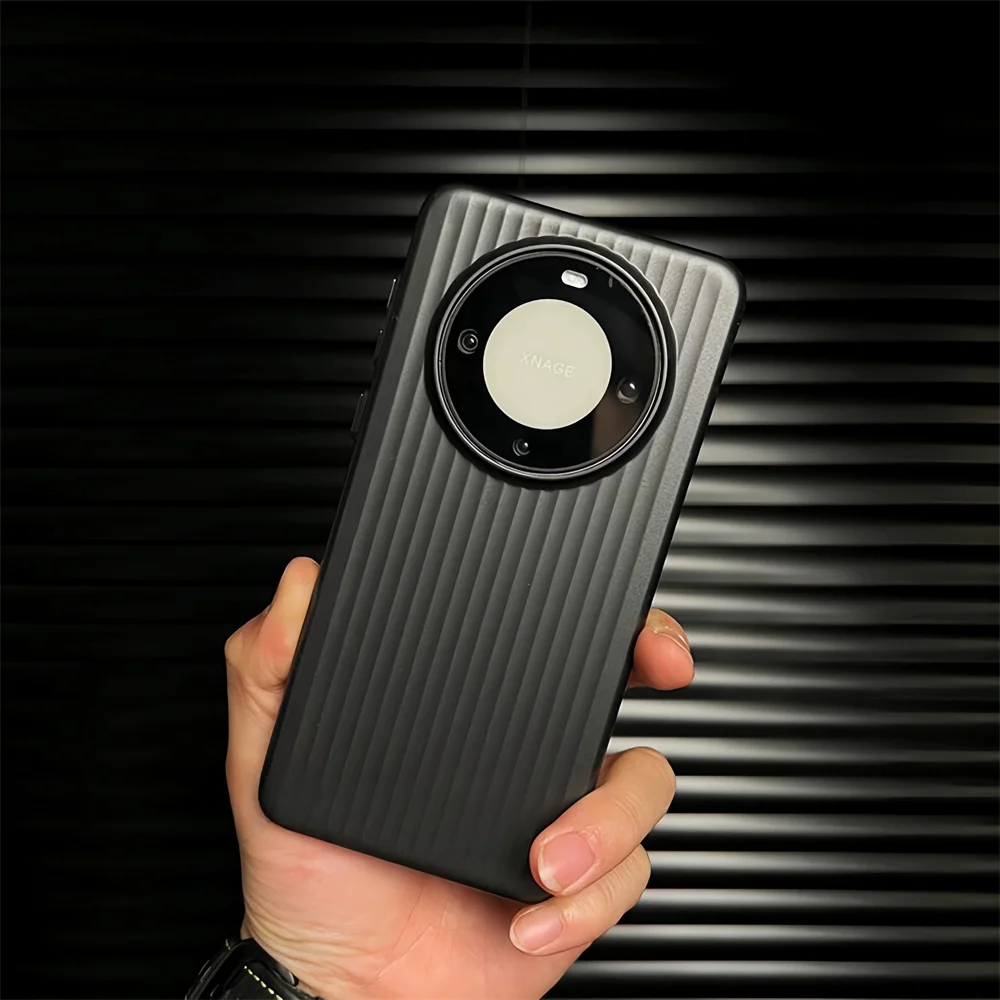 Luxury Matte Metallic Bumper Phone Case with Frosted Stripes Pattern