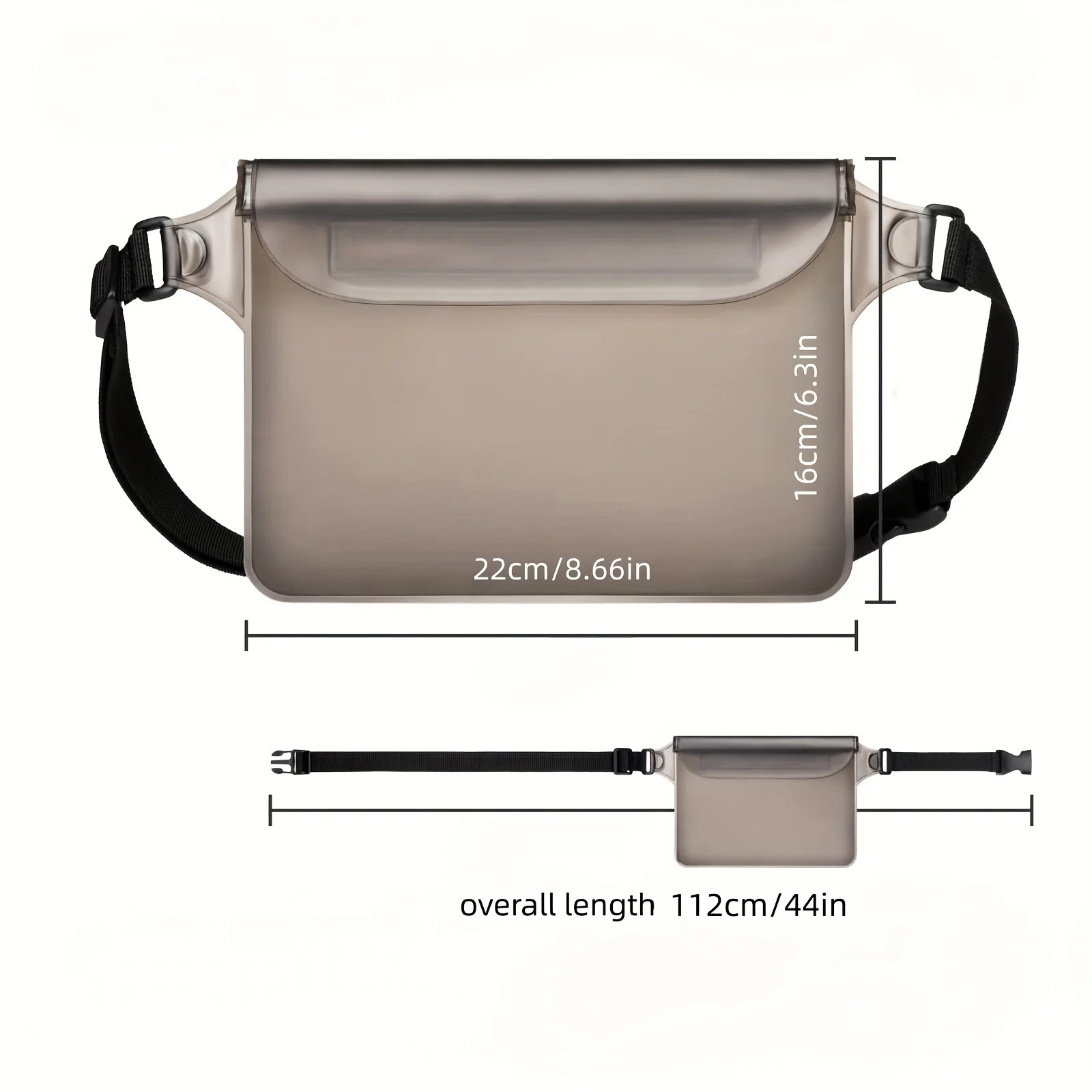 Large Capacity Transparent Phone Bag, Three-layer Sealed Touch Screen Phone Waist Bag, Adjustable Beach Bag, Phone Storage Bag