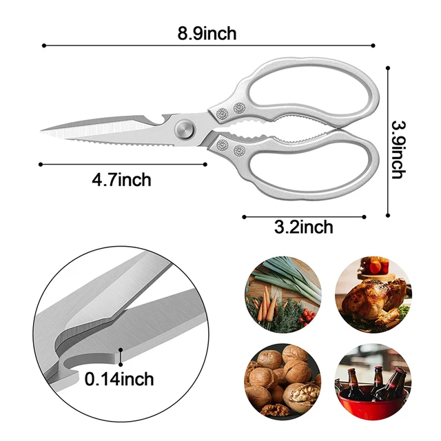 Sunnecko Professional Stainless Steel Kitchen Scissors Dishwasher Safe  Heavy Duty Curved Blades Kitchen Shears Cutting Tools - AliExpress