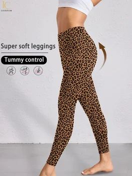 Leopard Print High-Waisted Women's Leggings Super Soft No See through for Yoga Running Workout Push Up Gym Fitness Athletic Wear 1