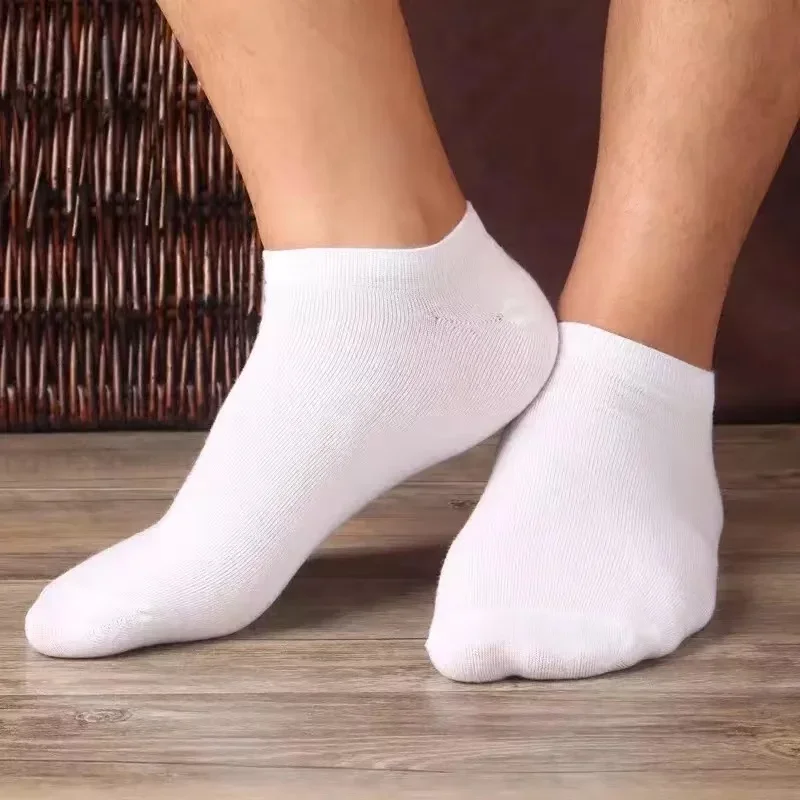 20Pcs/ Men's Socks Spring Summer Thin Breathable Soft Polyester Cotton Socks Black Casual Business Ankle Boat Socks Size EU38-45 24 S48af1a9cf4f04209939f664395dc956fH