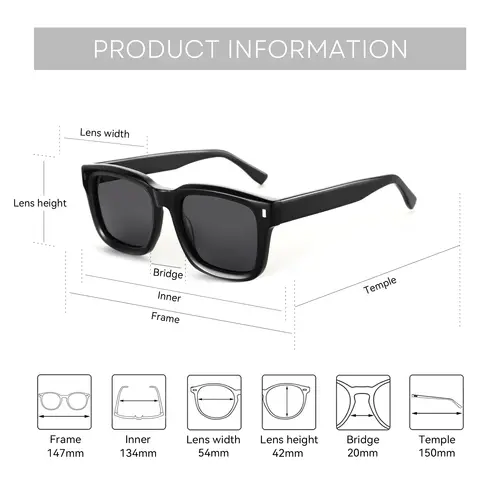 ZENOTTIC 2026 Trend Square Polarized Sunglasses Handmade Acetate Sun Glasses Fashion Patchwork Shades ZS6240 - Image 4