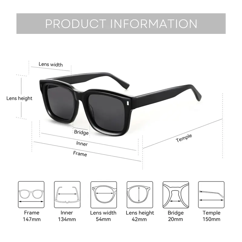 ZENOTTIC 2026 Trend Square Polarized Sunglasses Handmade Acetate Sun Glasses Fashion Patchwork Shades ZS6240 - Image 4