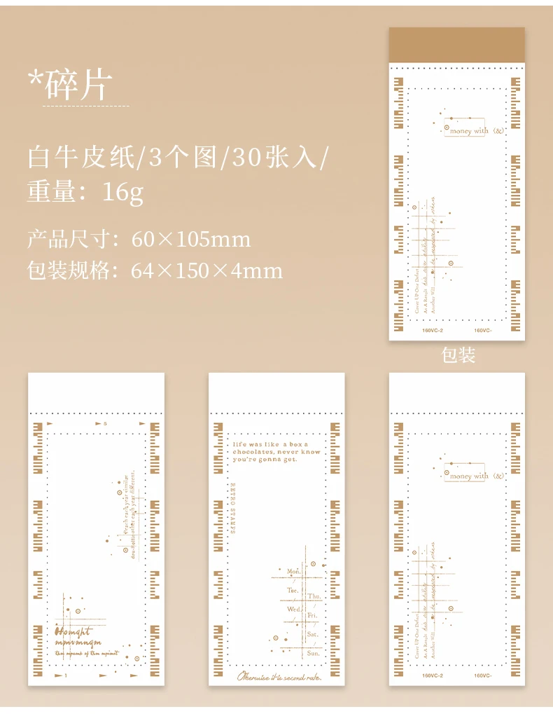 Yoofun 30 Blatt Vintage Film Grenze Material Papier Collage Kunst liefert Briefpapier Memo Pads Journal ing Scrap booking Memo – Detail 17