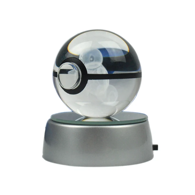 Anime Pokemon Go Ball K9 Crysal Poke Ball Pokeball with Crysal LED Light Base Toys for Kids Children Christmas Gifts Mew Mewtwo 5