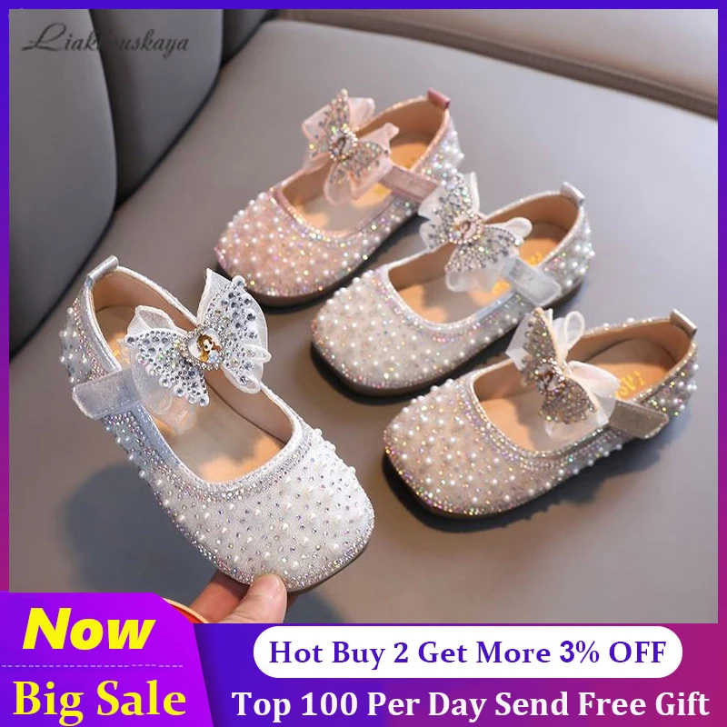 

Summer Girls Sandals Fashion Butterfly Sequins Rhinestone Bow Girls Princess Shoes Baby Girl Shoes Flat Heel Sandals Size 21-30