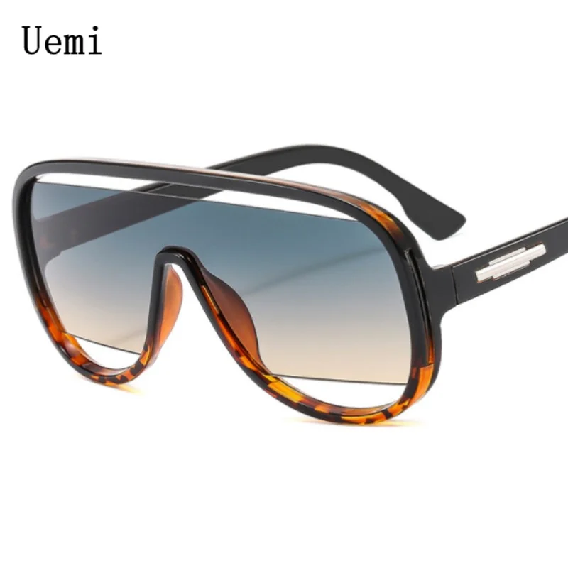 NewFashionRetroOnePieceSunglassesForWomenMenOversizedLuxury