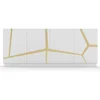 Reception Desks, 78.8" Wide Modern Staton Buffet Glossy White Lacquer with Champagne Gold Embellishments, Desks 6