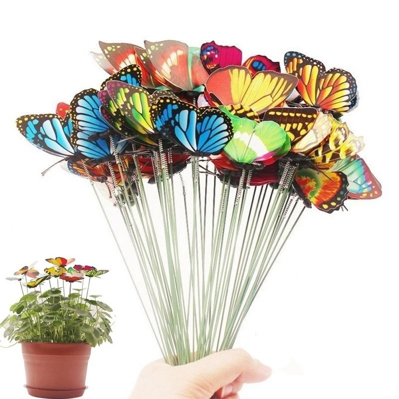 

5/10/25pcs Butterflies Garden Yard Planter Colorful Whimsical Butterfly Stakes Decoracion Outdoor Decor Gardening Decoration