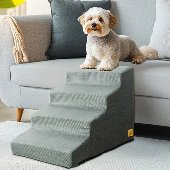 Pet 3/4 Step Stair Dog Cat Ramp Ladder High-Density Foam Sponge Dogs Sofa Removable and Washable Training Pet Ramp Stairs 2