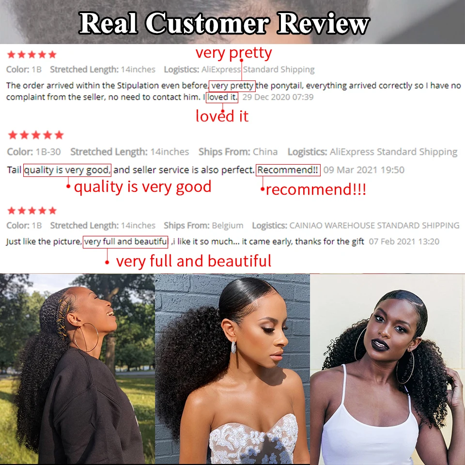 Afro Kinky Curly Drawstring Ponytail Human Hair Extensions 3C 4A Wrap Around Ponytails 10-26 Inch Clip In, human hair extensions