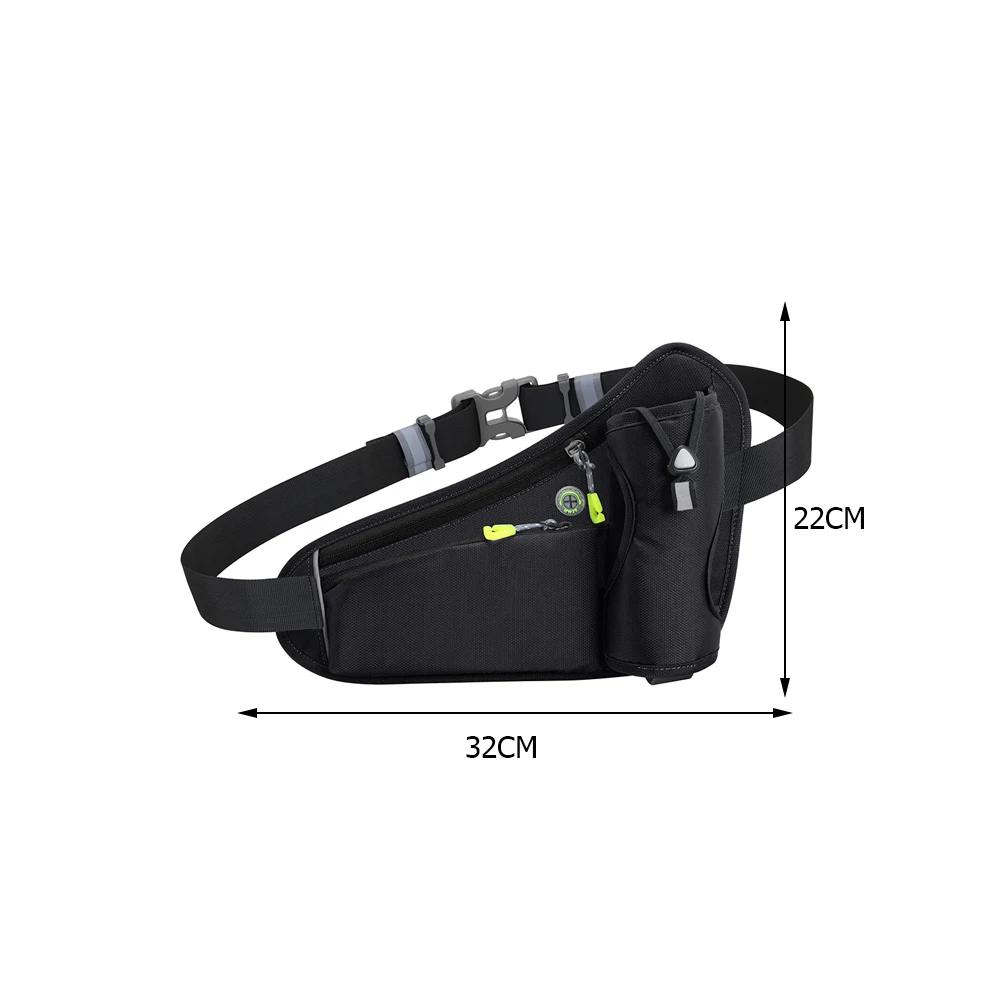 Reflective Hiking Belt Waterproof Hydration Running Belt - Waist Pack With Water Bottle Holder & Reflective Strips For Outdoor Sports Running Water Bottle Holder