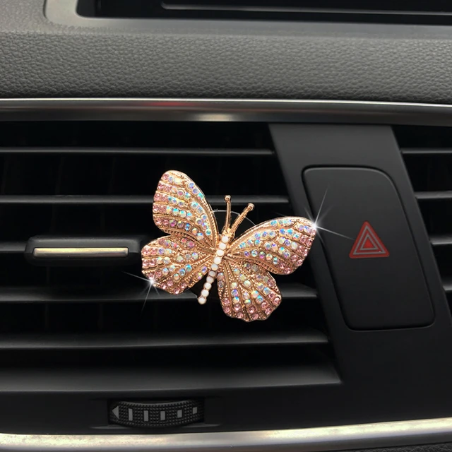 Rhinestone Butterfly Car Perfume Diamond Colorful Butterfly Car
