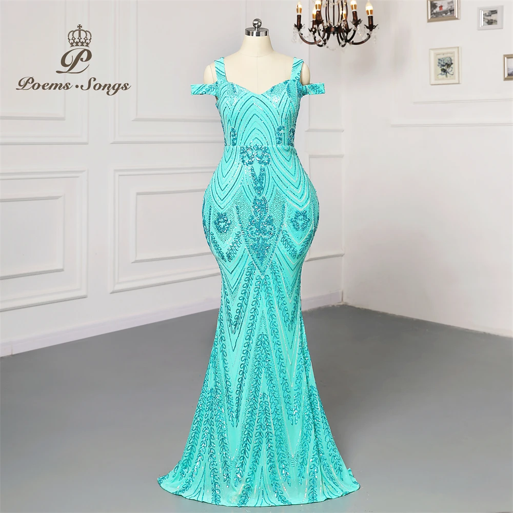 New-Plus-size-Sexy-Boat-neck-sequins-candy-color-Evening-dresses-prom ...