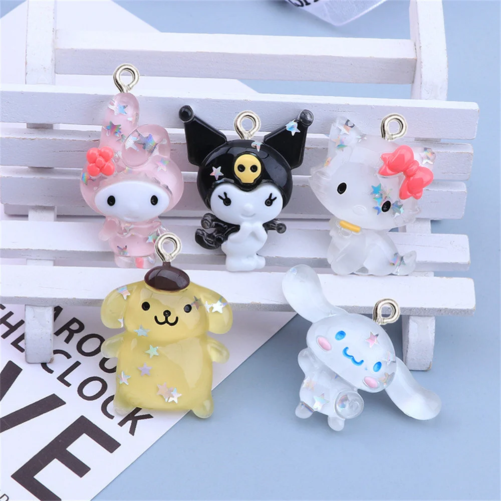 

10Pcs Cartoon Star Sequin Animal Resin Pendant Trinket Necklaces Earring Charms Jewelry Making Material DIY Handmade Accessories