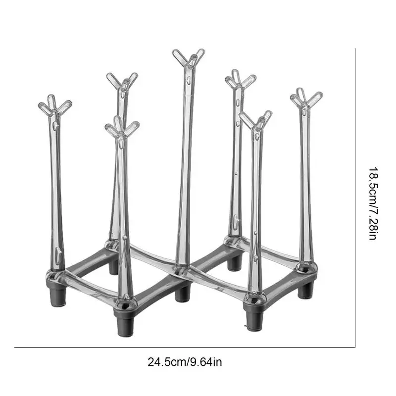 Cup Drying Rack Drinking Glass Drainer Stand Countertop & Kitchen Sports Bottle Drying Rack Reusable Space Saving Adjustable