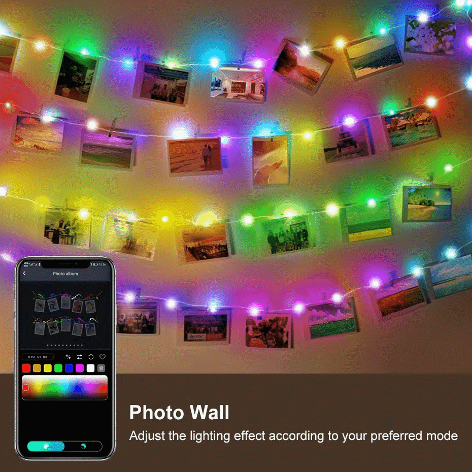 Description Picture 2 of item20M USB Led String Light Smart App Controller DIY Christmas Tree Garland RGB Addressable Fairy Lights Party Outdoor Decoration