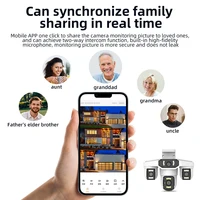 Caméra de sécurité WIFI 8K 15MP, trois écrans, caméra extérieure, quatre objectifs, détection humaine par IA, étanche, caméras vidéo IP CCTV, Onvif Yoosee 6