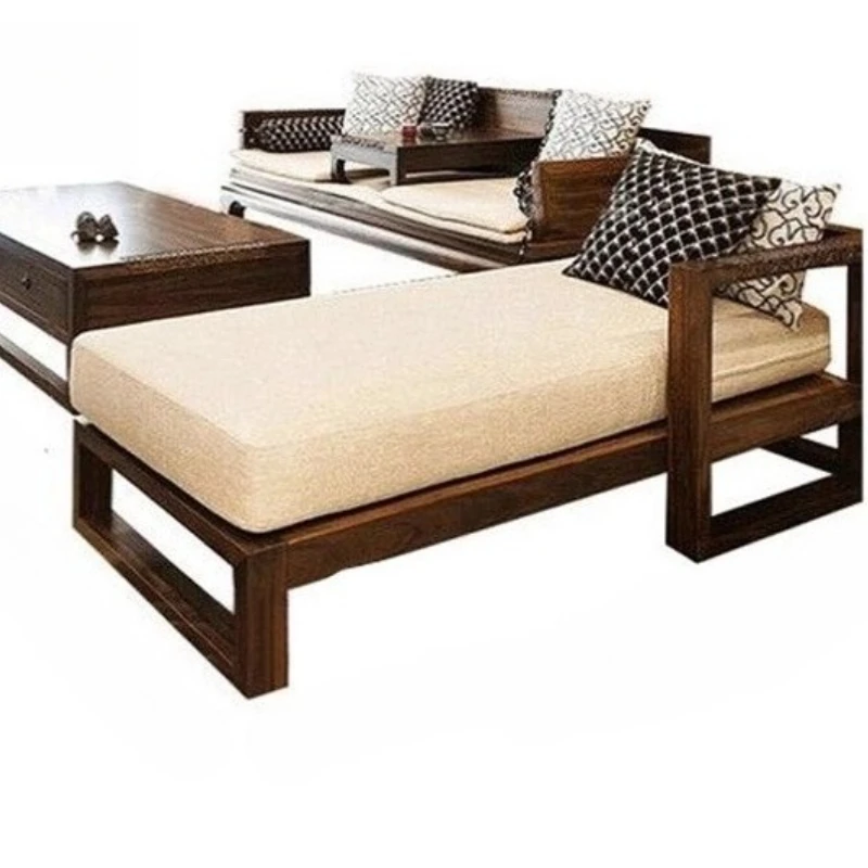 Three Seater Living Room Sofas Wood Brown Nordic House Lazy Living Room ...