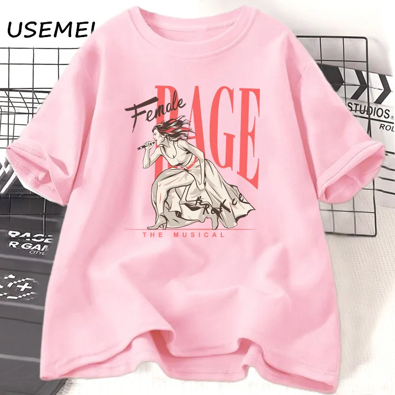thumbnail image 1 of Camiseta Rage The Musical para mujer, ropa informal de algodón de manga corta con cuello redondo, estampada, ropa de calle Unisex, 1 of 4
