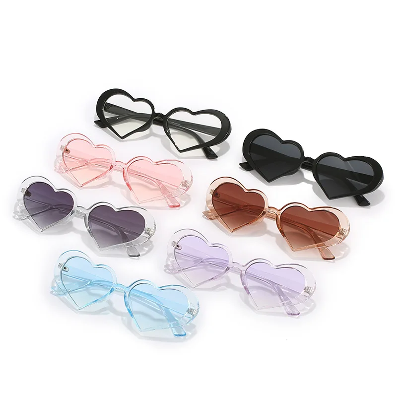 

Jelly Color Shades Heart Shaped Sunglasses UV400 Protection Sun Glasses Halloween Cosplay Summer Eyewear for Women Girls