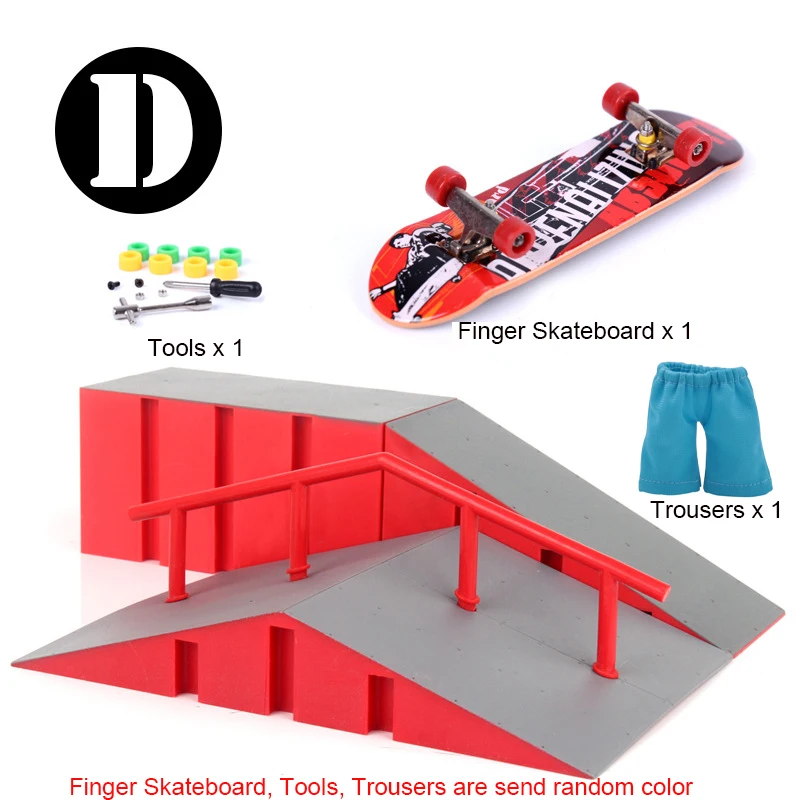 Deluxe Mini Finger Skateboard Park with Ramps and Stair Set - DIY Indoor Toy Kit