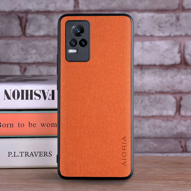 Luxury Textile Leather Skin Soft TPU Hard Phone Case Cover