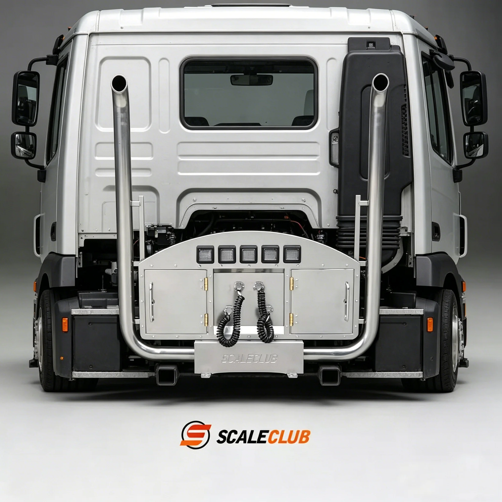 RC 1/14 Scaleclub Metall-Auspuff mit Beleuchtung für Tamiya Traktor-LKW für SCANIA MAN VOLVO MAN Muldenkipper DIY-Teile